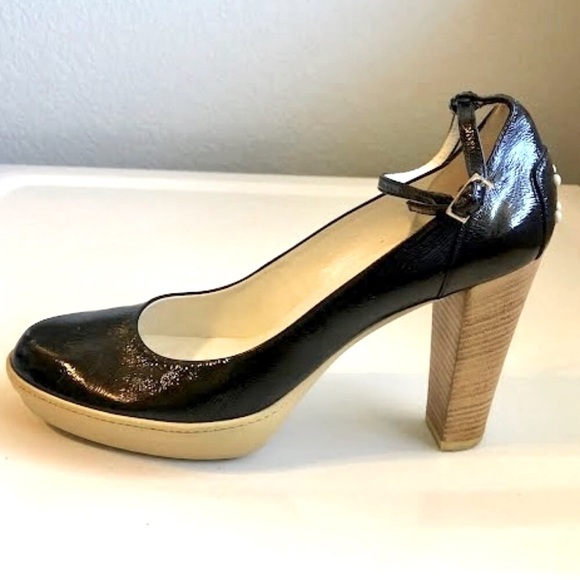 TOD'S Made in Italy Aspen Black Patent Platform Pump Driving Heels 9.5 MSRP $800 - Picture 4 of 8